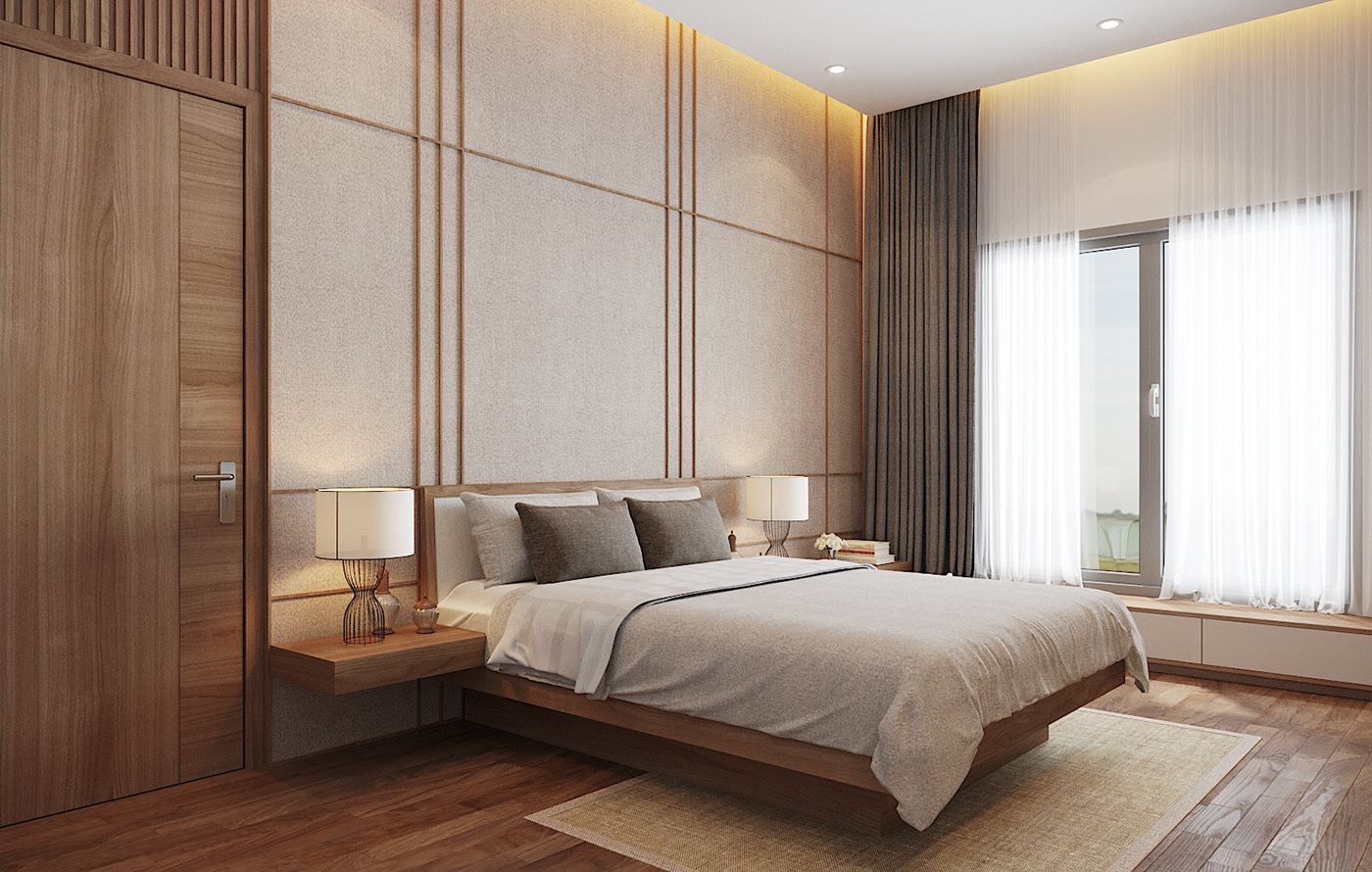 Japanese-inspired master bedroom