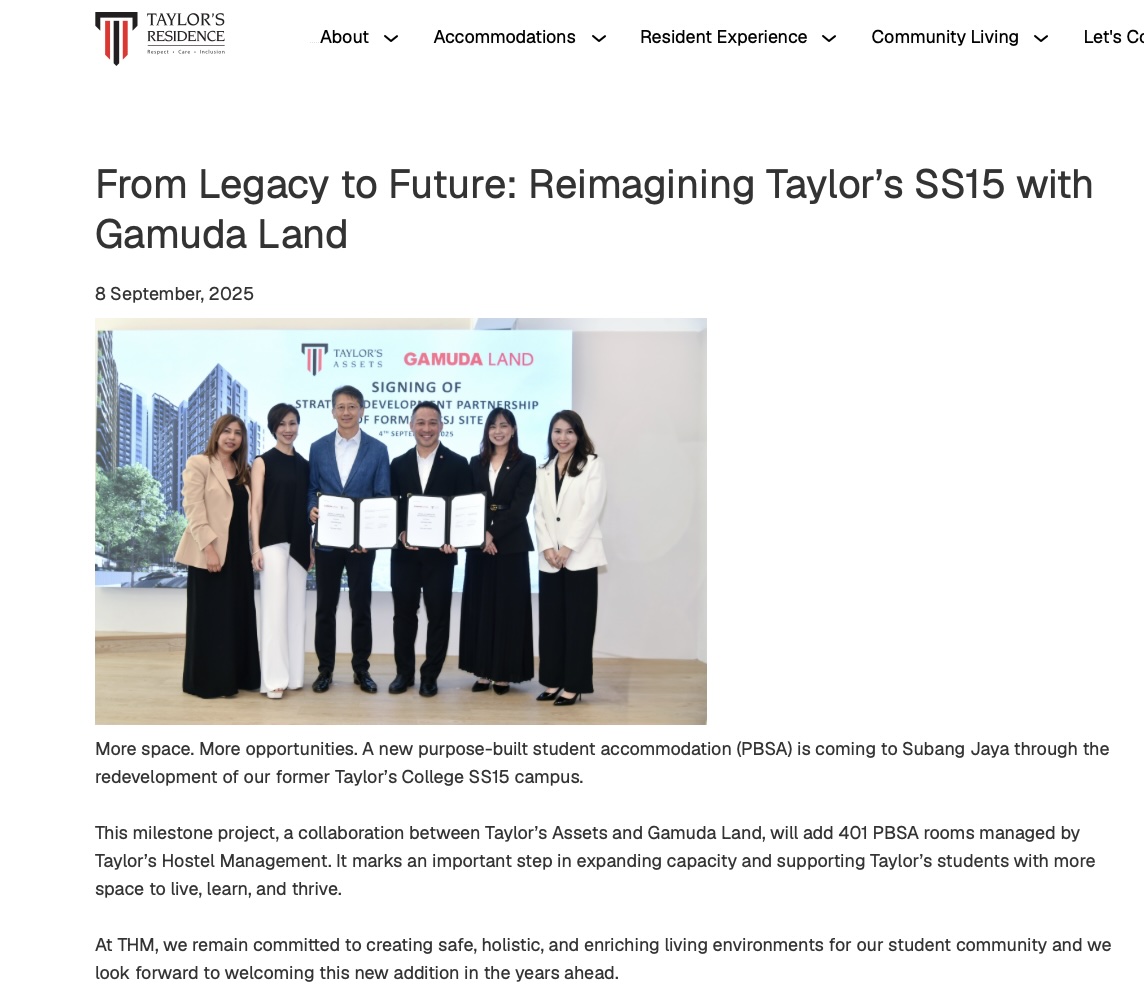Gamuda Taylor's News 2