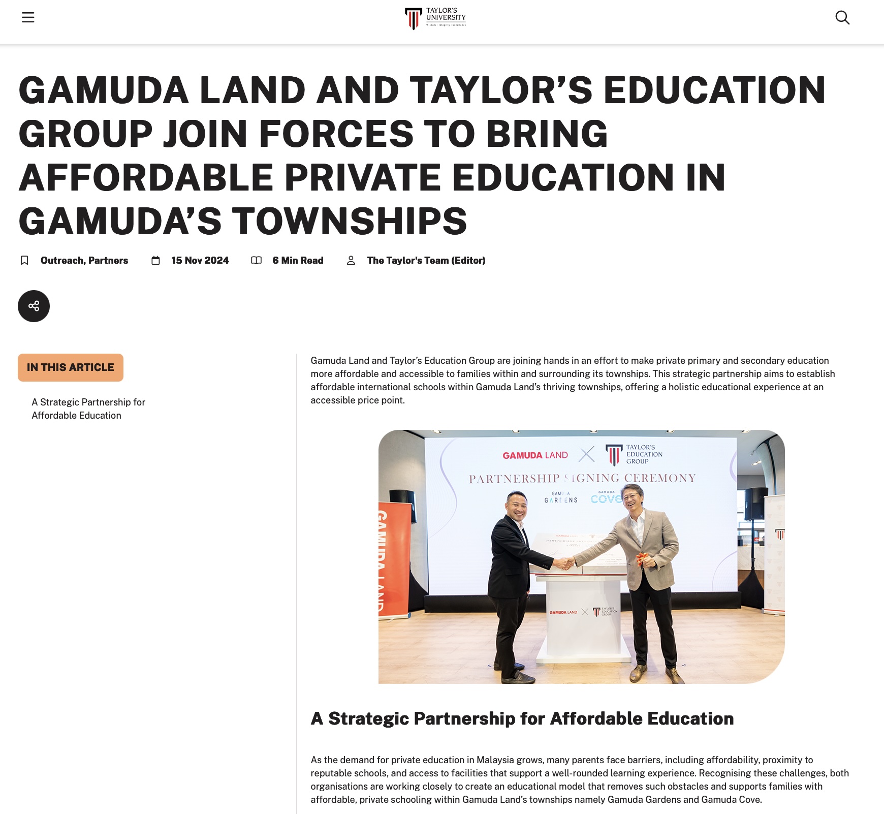 Gamuda Taylor's News 3