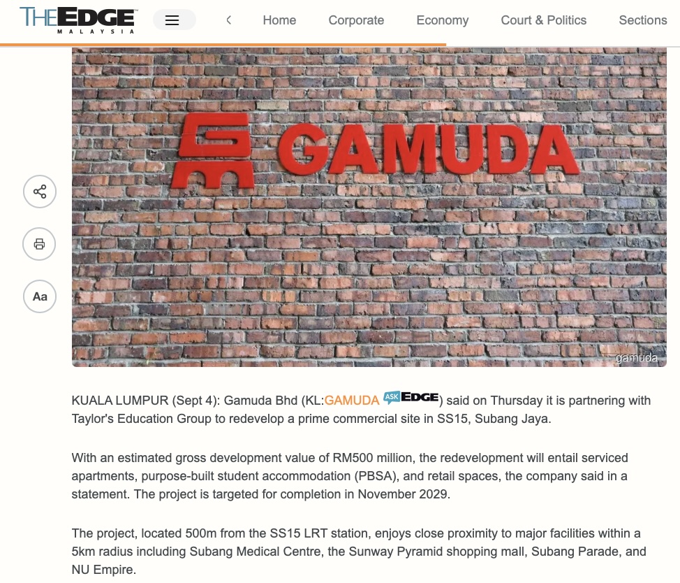 Gamuda Taylor's News 4