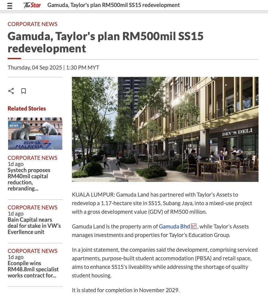 Gamuda Taylor's News 5