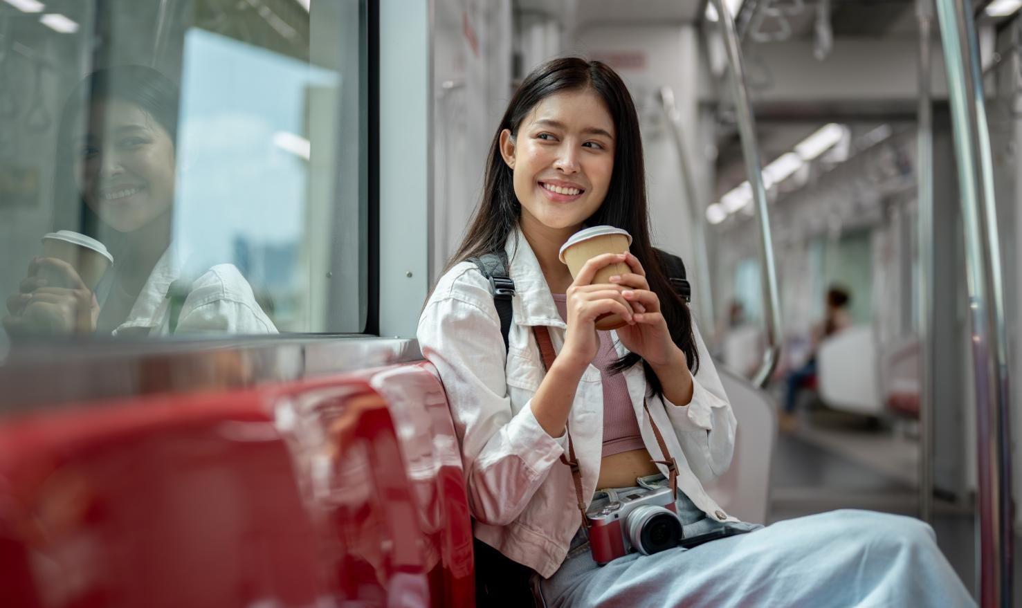 Resident using public transport
